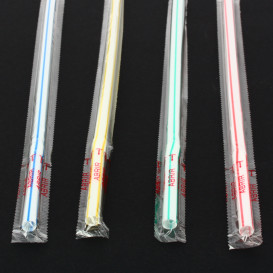 Trinkhalme Flexibel einzeln gehüllt in Film Ø6mm 23cm (1.000 Einheiten)