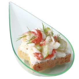 Plastikteller Verkostung mit Griff "Water Green" 5x10cm (200 Einh.)