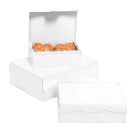 Caja para Pasteleria Carton 18,2x13,6x5,2cm 500g. Blanca (250 U