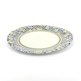 Kartonteller Design Striche und Punkte 18cm (12 Einh.)