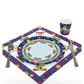 Kartonteller Clown Design 23cm (504 Einheiten)