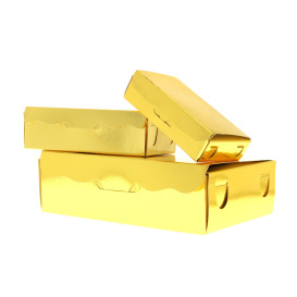 Box für Süßwaren und Konfekt gold 14x8x3,5cm (5 Einh.)