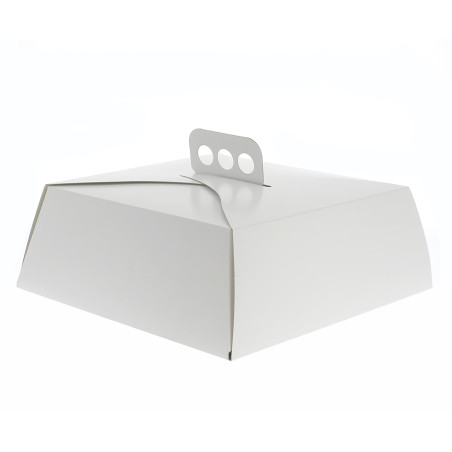 Tortenkarton quadratisch weiß 27,5x27,5x10 cm (50 Stück)