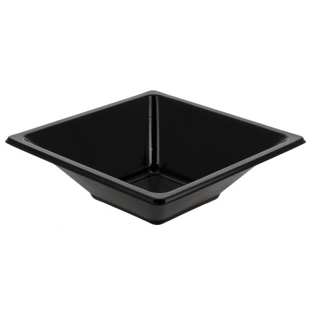 Viereckige Plastikschale Schwarz 12x12cm (25 Stück)