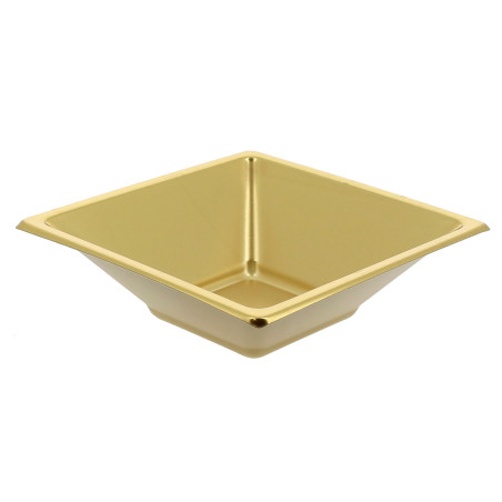 Viereckige Plastikschale Gold 12x12cm (300 Stück)