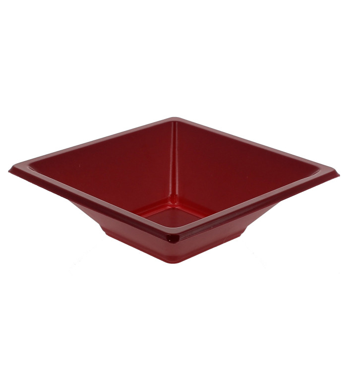 Viereckiger Plastikschale Bourdeaux 120x120x40mm Viereckiger Plastikschale Bourdeaux 120x120x40mm