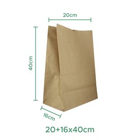 Papiertüten ohne Griff kraft-braun 20+16x40cm (25 Einh.)