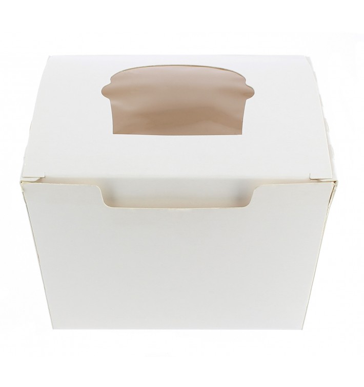 Cupcake Box für 1-Cupcake 11x10x7,5cm weiß 