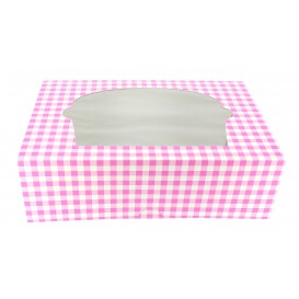 Cupcake Box für 6-Cupcake 24,3x16,5x7,5cm pink (20 Einh.)