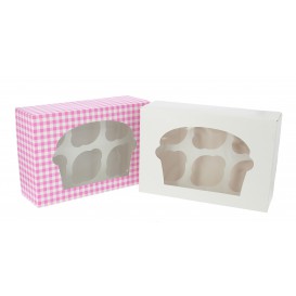 Cupcake Box für 6-Cupcake 24,3x16,5x7,5cm weiß (20 Einh.)