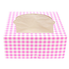 Cupcake Box für 4-Cupcake 17,3x16,5x7,5cm pink (20 Einh.)