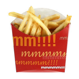 Medium Pommes Schütte Faltbox Verpackung 8,2x3,5x12,5cm (50 Einh.)