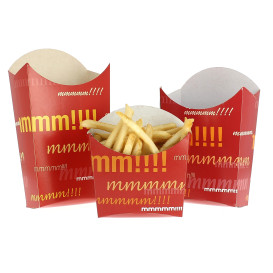 Medium Pommes Schütte Faltbox Verpackung 8,2x3,5x12,5cm (50 Einh.)