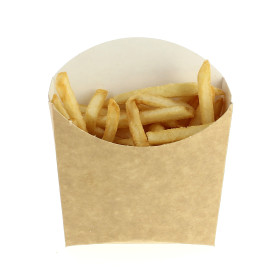 Kleiner Pommes Schütte Faltbox Kraft Verpackung 8,2x2,2x9cm (25 Einh.)