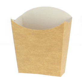 Kleiner Pommes Schütte Faltbox Kraft Verpackung 8,2x2,2x9cm (25 Einh.)