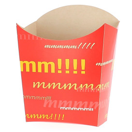Pommes Schütte Faltbox groß Verpackung 8,2x3,3x14,9cm 