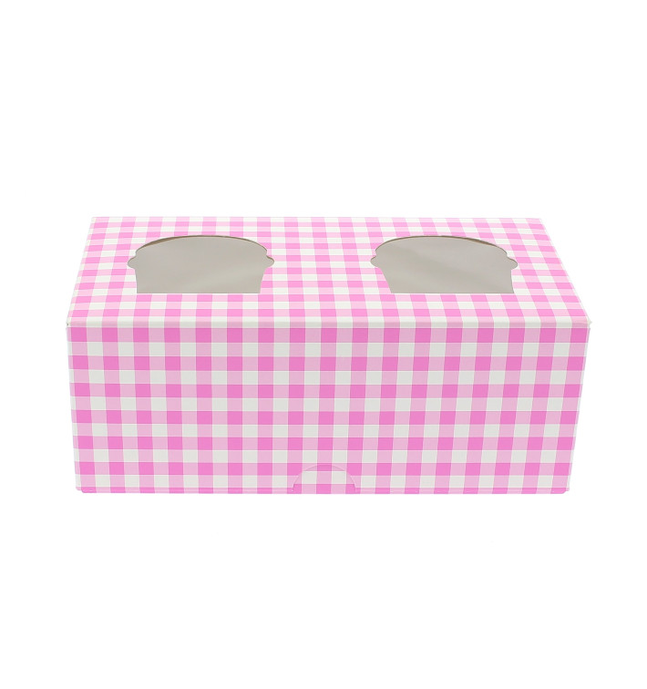 Cupcake Box für 2-Cupcake 19,5x10x7,5cm pink Cupcake Box für 2-Cupcake 19,5x10x7,5cm pink