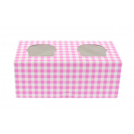 Cupcake Box für 2 Cupcakes 19,5x10x7,5cm pink (160 Stück)