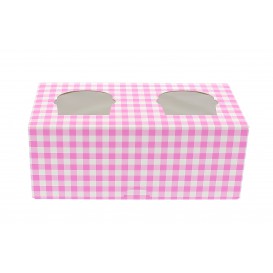 Cupcake Box für 2-Cupcake 19,5x10x7,5cm pink 