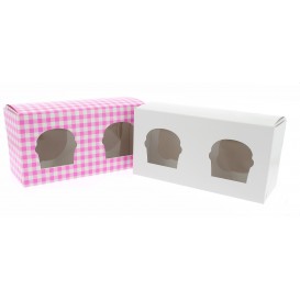 Cupcake Box für 2-Cupcake 19,5x10x7,5cm pink (160 Einh.)