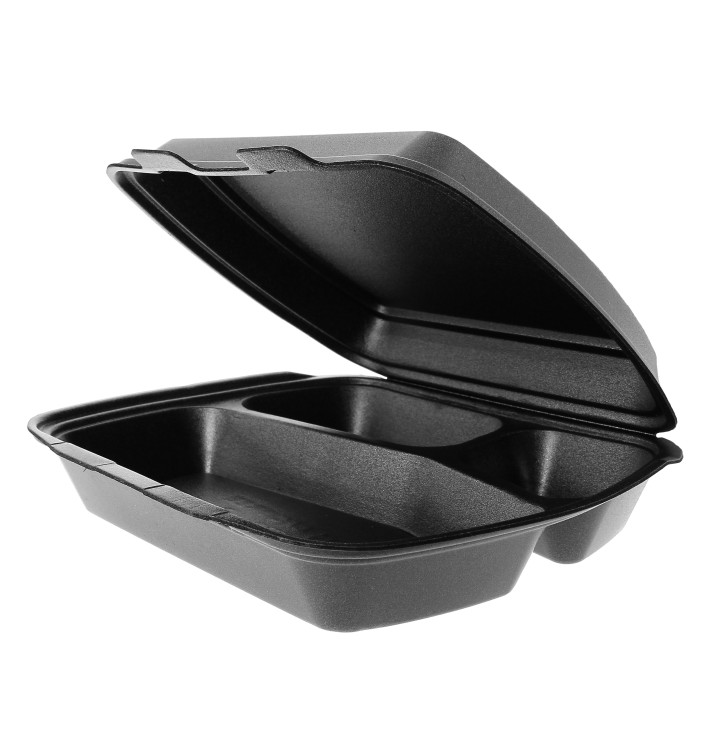 Verpackung Menübox FOAM Schwarz 3-geteilt Verpackung Menübox FOAM Schwarz 3-geteilt