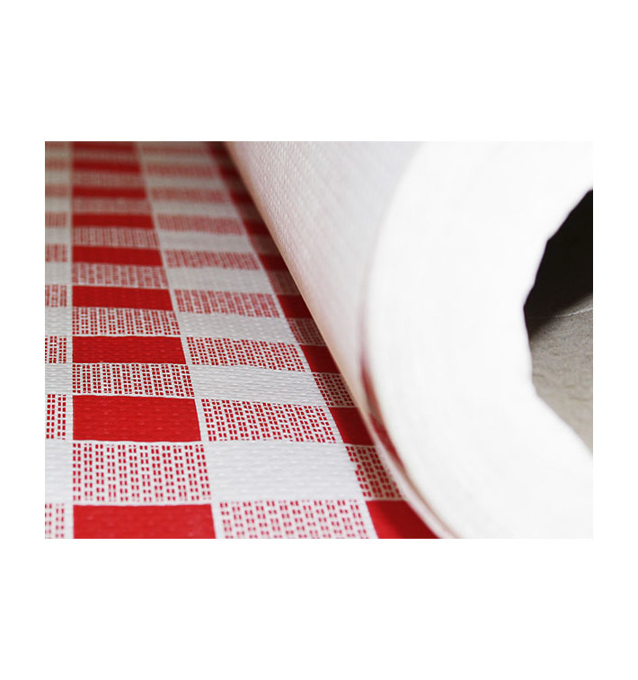 Papiertischdecke Rolle rot kariert 1x100m 40g (1 Stück)