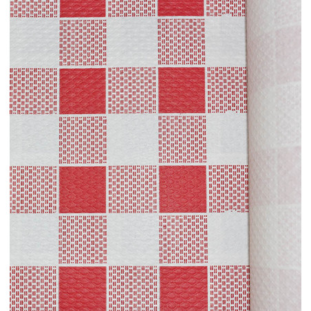 Papiertischdecke Rolle rot kariert 1x100m 40g (1 Stück)