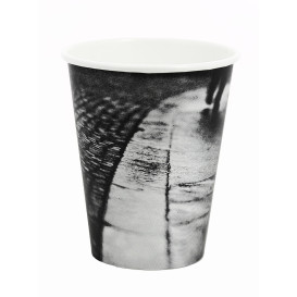 Karton Kaffeebecher mit Dekor "Parisian" 8 Oz/240 ml Ø7,9cm (50 Einh.)