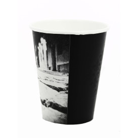 Karton Kaffeebecher mit Dekor "Parisian" 8 Oz/240 ml Ø7,9cm (50 Einh.)