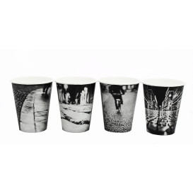 Karton Kaffeebecher mit Dekor "Parisian" 8 Oz/240 ml Ø7,9cm (50 Einh.)