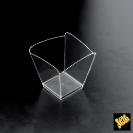 Plastikschüssel Verkostung Onda Transparent 57x57x58 mm (25 Einh.)