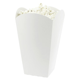 Medium Popcorn box weiß 90gr. 7,8x10,5x18cm (25 Einh.)