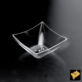 Plastikschüssel Verkostung Square Mini Dish Transp. 70x70x35 mm (25 Einh.)