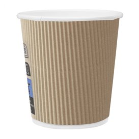 Kaffeebecher aus geriffeltem Karton aus Kraftpapier 4 Oz / 120ml Ø6,0cm (40 Stück)