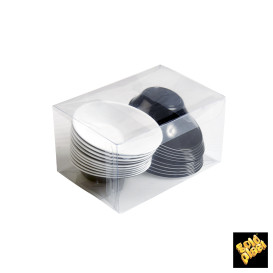 Plastikschüssel "Sodo"  Schwarz - Weiß 50 ml (12 Stück)