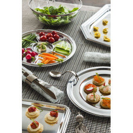 Häppchen-Löffel Flach mit Griff silber 13cm (20 Stück)