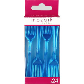Plastikgabel türkis 190mm (10 Stück)