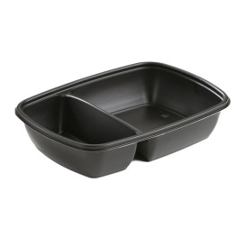 Plastikbehälter PP rechteckig schwarz 2-g 23x16,5x5cm 