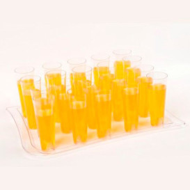 Plastik Schale rechteckig Transp. Datenträger Plastik Sektflöte 37x26cm (10 Einh.)