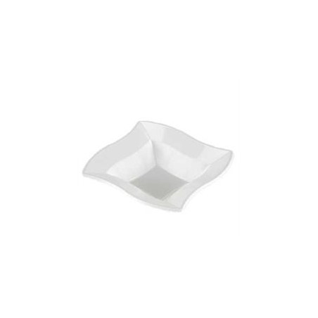 Viereckige Plastikschale "Welle" weiß 18x18cm (6 Stück)