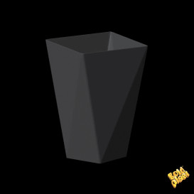 Plastikbecher "Diamond" Schwarz 150 ml (12 Stück)