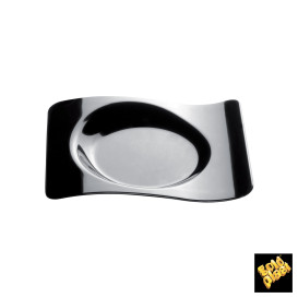 Plastikteller "Forma" Schwarz 8,0x6,6 cm (50 Stück)