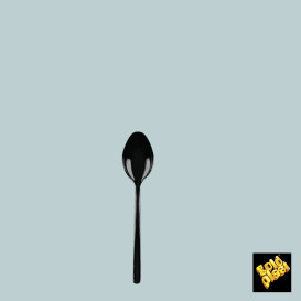 Mini-Plastiklöffel Schwarz 100 mm (50 Stück)
