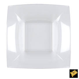 Plastikteller Tiefe Quadratisch Transp. 180mm (25 Stück)