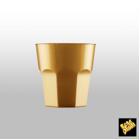 Plastikbecher für Cocktail Gold PS Ø73mm 220ml (50 Stück)