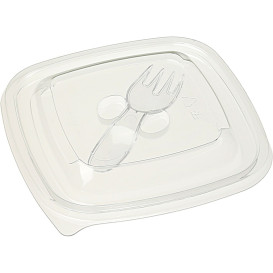 Deckel für Salatschale aus Plastik PET 120x120mm (50 Stück)