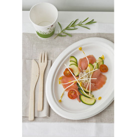 Teller Oval Zuckerrohr Weiß Ø260mm (500 Stück)
