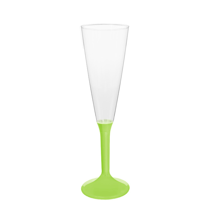 Sektflöte Plastik mit Grasgrün Fuß 160ml (200 Stück) Sektflöte Plastik mit Grasgrün Fuß 160ml (200 Stück)
