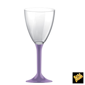 Glass aus Plastik für Wein Flieder Fuß 180ml (200 Stück)