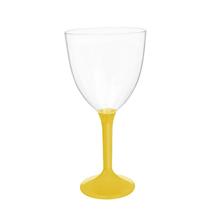 Glass aus Plastik für Wein Gelb Fuß 300ml (200 Stück) Glass aus Plastik für Wein Gelb Fuß 300ml (200 Stück)